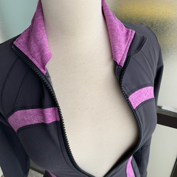 Lululemon jacket, grey with pink, EUC, Size 4 - Picture 7 of 12